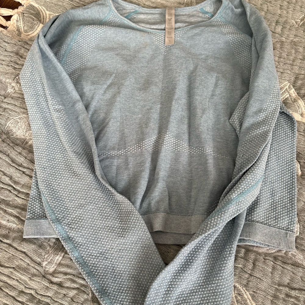 Light Blue long sleeve workout top